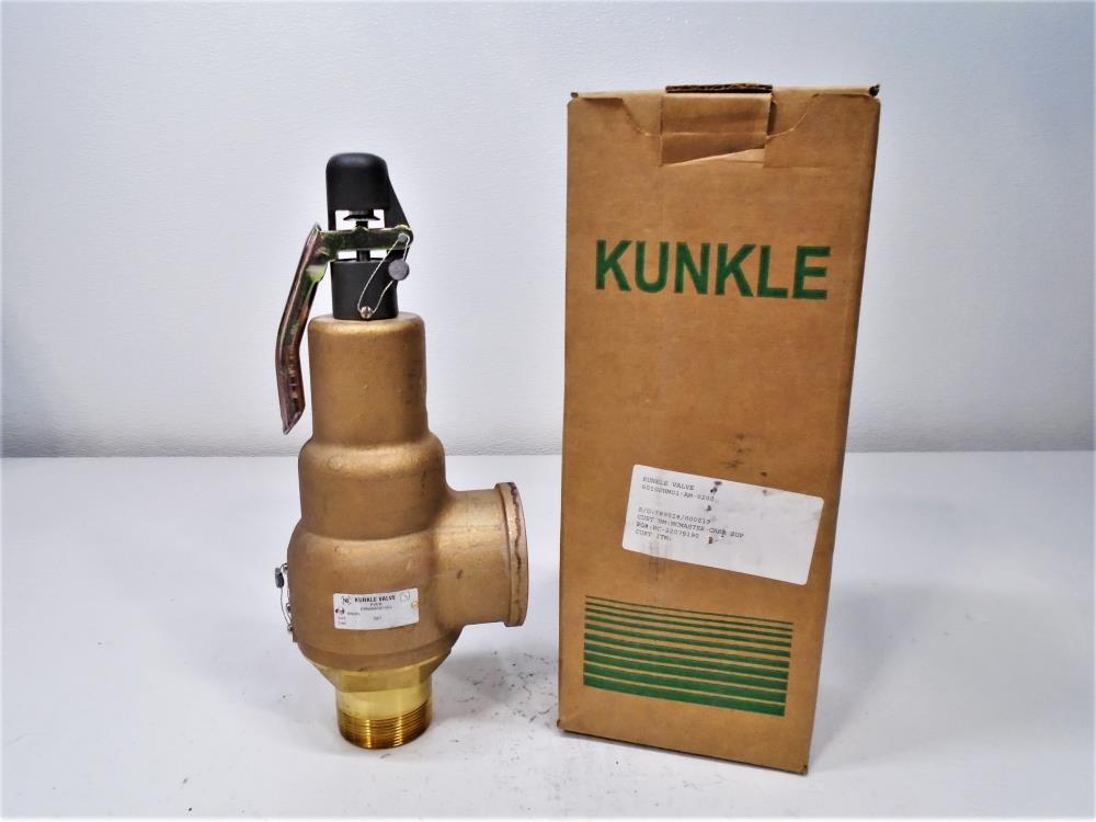 Kunkle 2" MNPT x 2-1/2" FNPT Steam Safety Relief Valve, 200 PSIG, Bronze